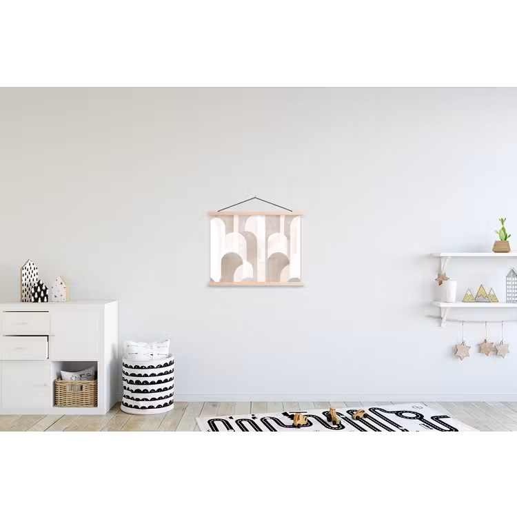 Abstracte bogen - Modern - Beige textielposter latten blank klein -kinderkamer