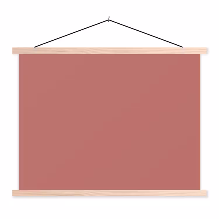 Ancient - Rose - Roze textielposter latten blank klein 122 -3d