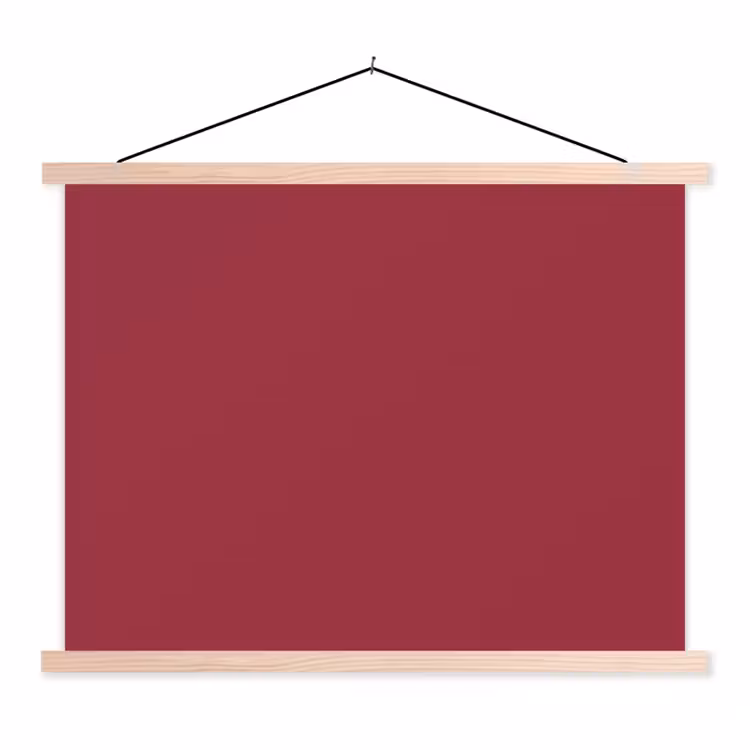 Antique - Ruby - Rood textielposter latten blank klein 122 -3d