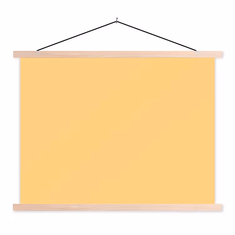Apricot - Ice - Oranje textielposter latten blank klein 122 -3d