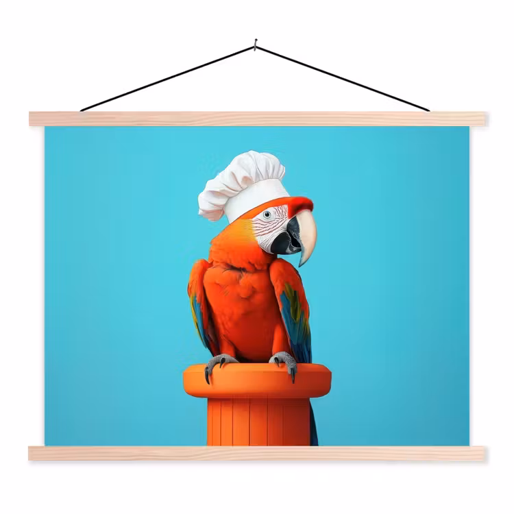 Ara - Koksmuts - Sokkel - Grappig textielposter latten blank klein -3d