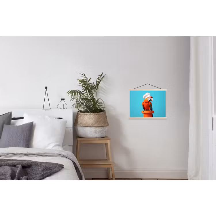 Ara - Koksmuts - Sokkel - Grappig textielposter latten blank klein -woonkamer