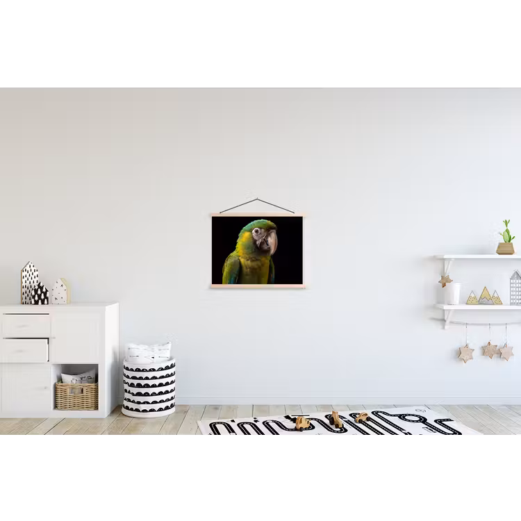 Ara - Portret - Groen textielposter latten blank klein -kinderkamer