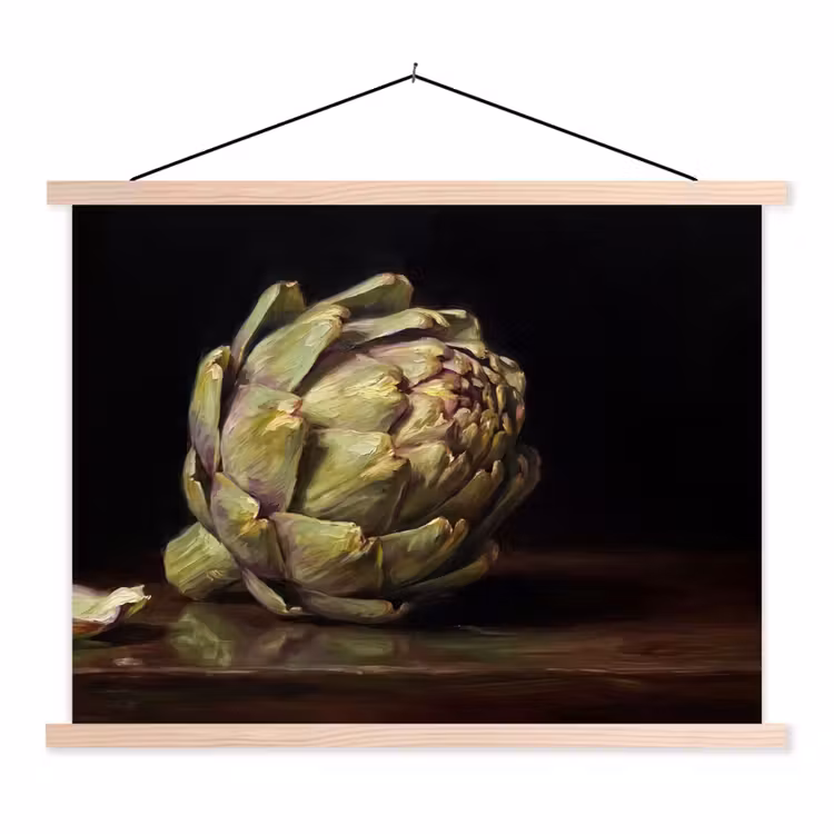 Schoolplaat - Artichok - Eten - Klassiek - Artichok - Eten - Klassiek textielposter latten blank klein