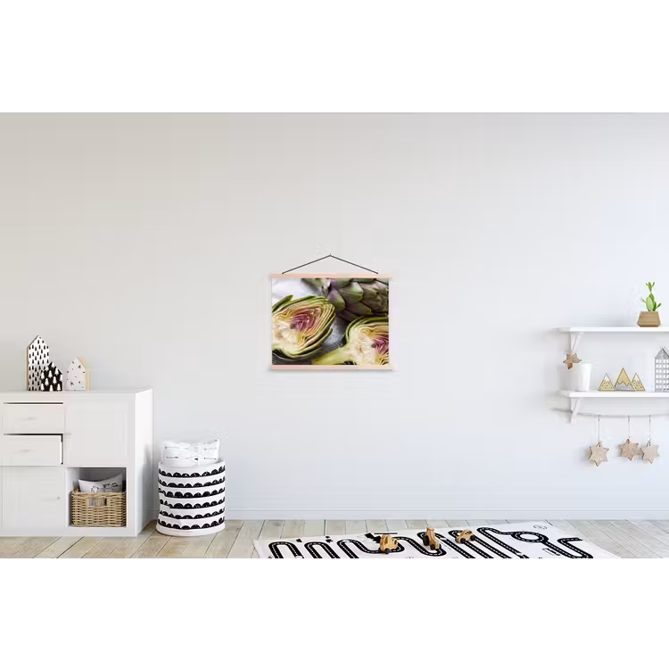 Schoolplaat - Artisjok - Doorgesneden - Eten - Artisjok - Doorgesneden - Eten textielposter latten blank klein
