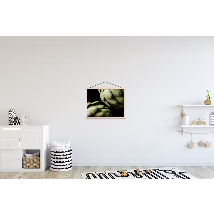Schoolplaat - Artisjok - Groen - Eten - Artisjok - Groen - Eten textielposter latten blank klein