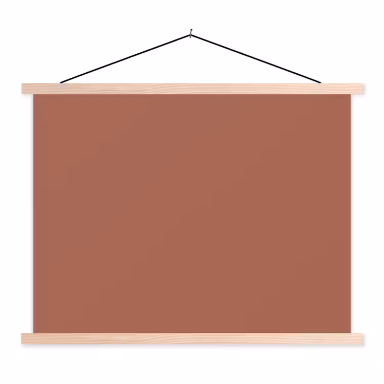 Baked - Earth - Oranje textielposter latten blank klein 122 -3d