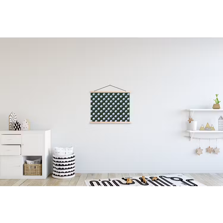 Ballen - Golf - Groen textielposter latten blank klein 122 -kinderkamer