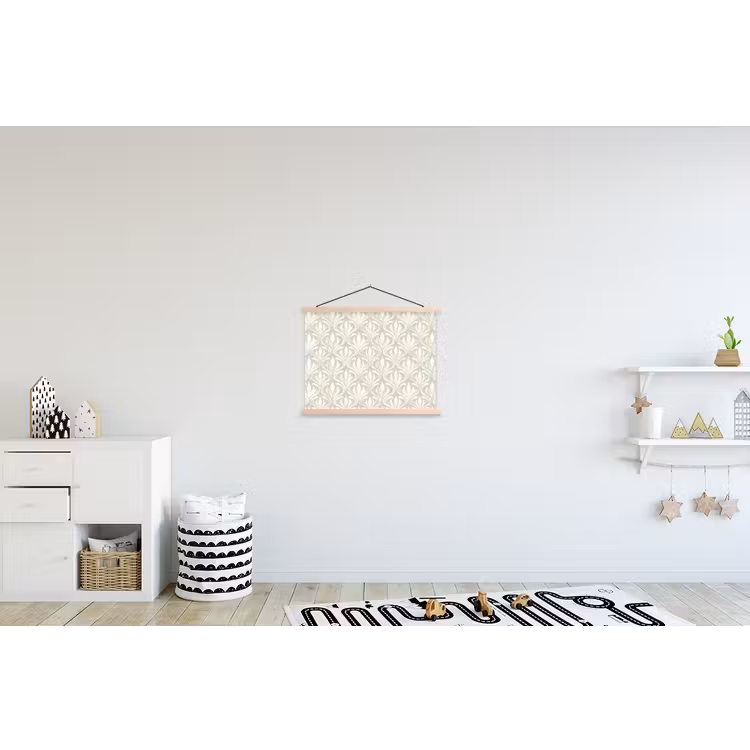 Barok - Patroon - Beige textielposter latten blank klein 122 -kinderkamer
