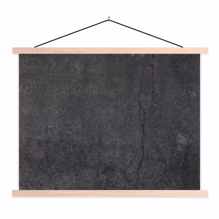 Beton - Zwart - Grijs - Rustiek - Industrieel textielposter latten blank klein -3d