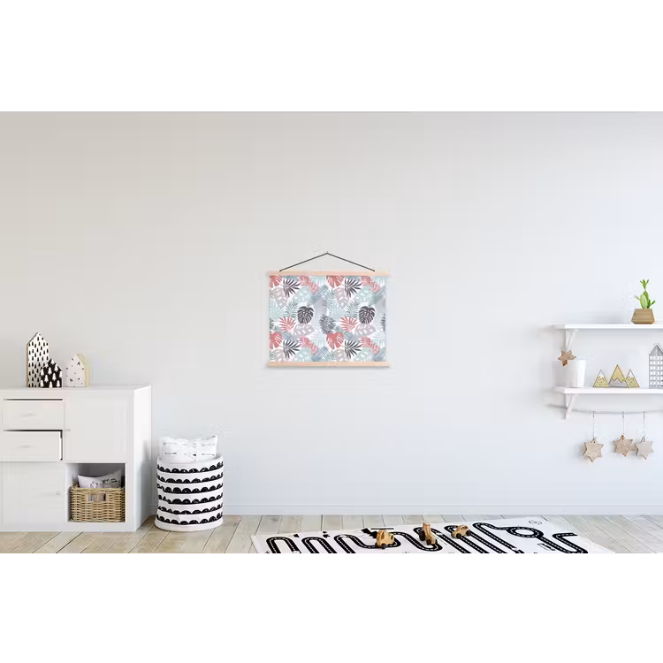 Inductie beschermer - Bladeren - Pastel - Jungle - Afdekplaat voor kookplaat textielposter latten blank klein -kinderkamer