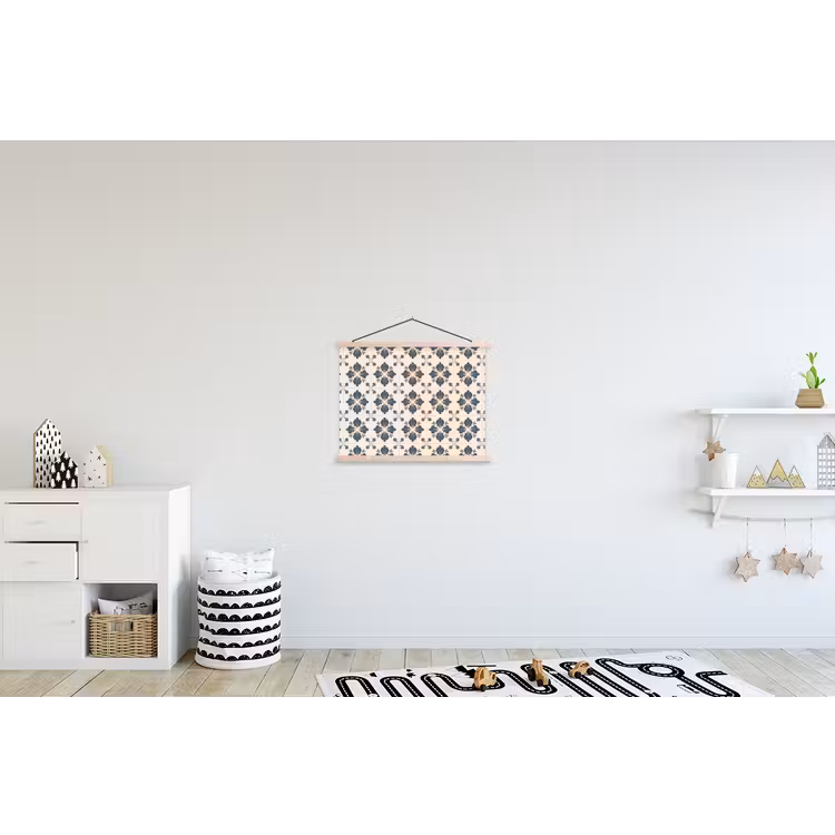 Bladvorm - Klassiek - Kleurrijk textielposter latten blank klein 122 -kinderkamer