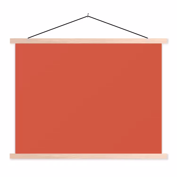 Brick - Red - Rood textielposter latten blank klein 122 -3d