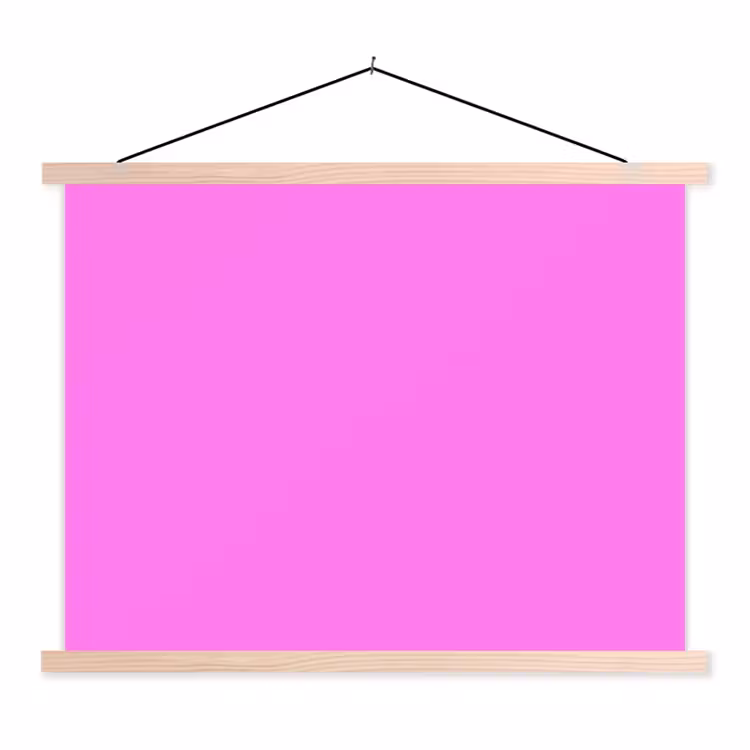 Bright - Orchid - Roze textielposter latten blank klein 122 -3d