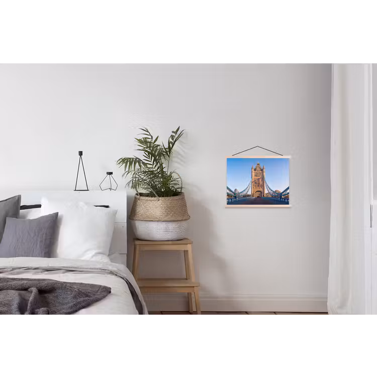Brug - Toren - Architectuur - Klassiek - Blauw textielposter latten blank klein -woonkamer