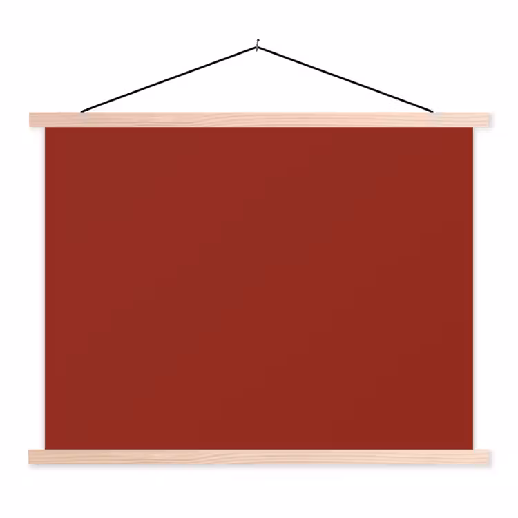 Burnt - Copper - Rood textielposter latten blank klein 122 -3d