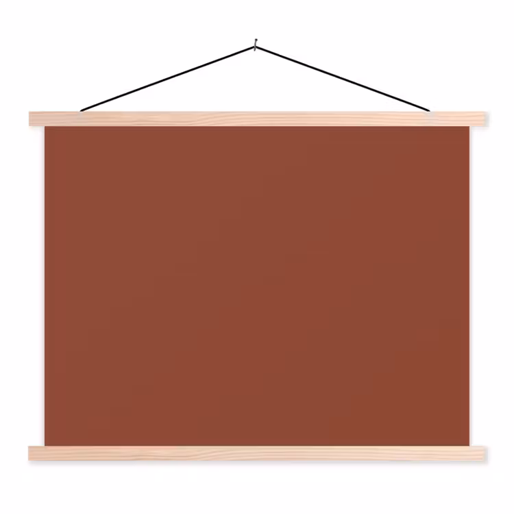 Burnt - Mahogany - Terracotta textielposter latten blank klein 122 -3d