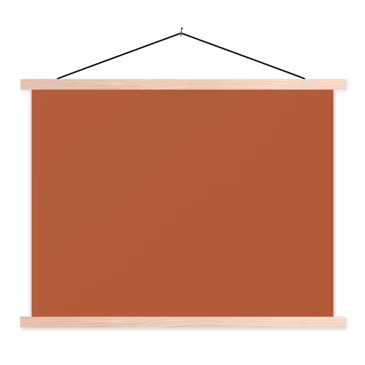 Burnt - Sienna - Oranje textielposter latten blank klein 122 -3d