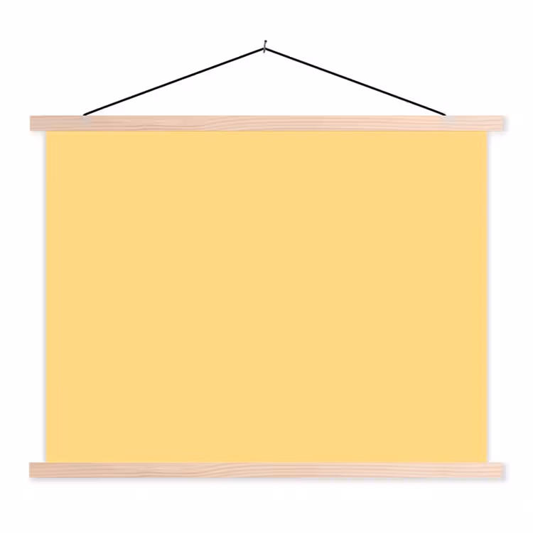 Butter - Geel - Yellow textielposter latten blank klein 122 -3d