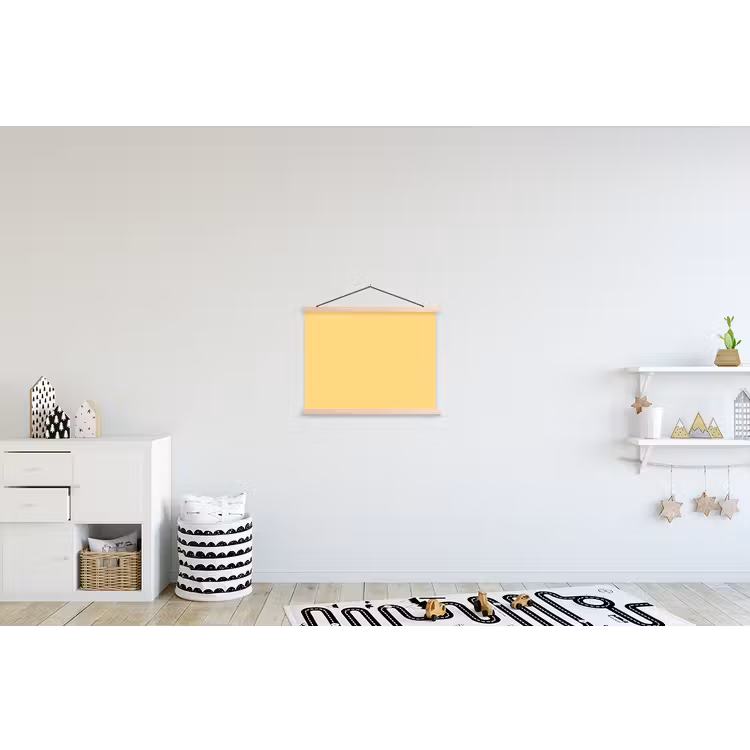 Butter - Geel - Yellow textielposter latten blank klein 122 -kinderkamer