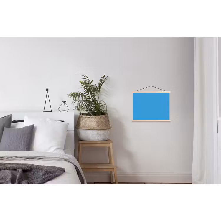Cerulean - Breeze - Blauw textielposter latten blank klein 122 -woonkamer
