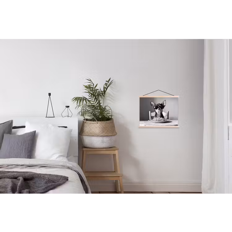 Chihuahua - Hond - Zonnebril - Humoristisch - Zwart - Wit - Spaghetti textielposter latten blank klein -woonkamer