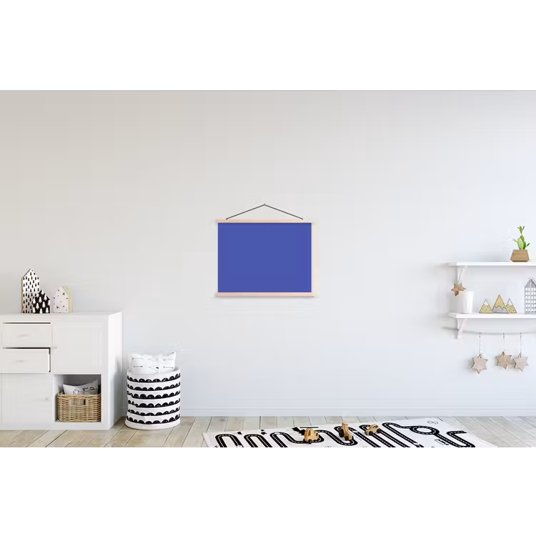 Chinese - Blue - Blauw textielposter latten blank klein 122 -kinderkamer