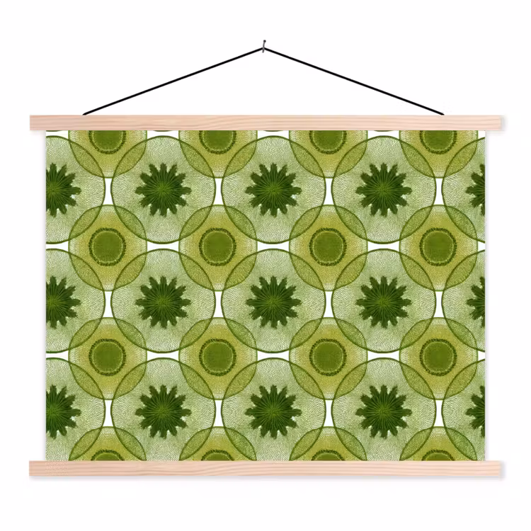 Cirkels - Patroon - Groen textielposter latten blank klein 122 -3d