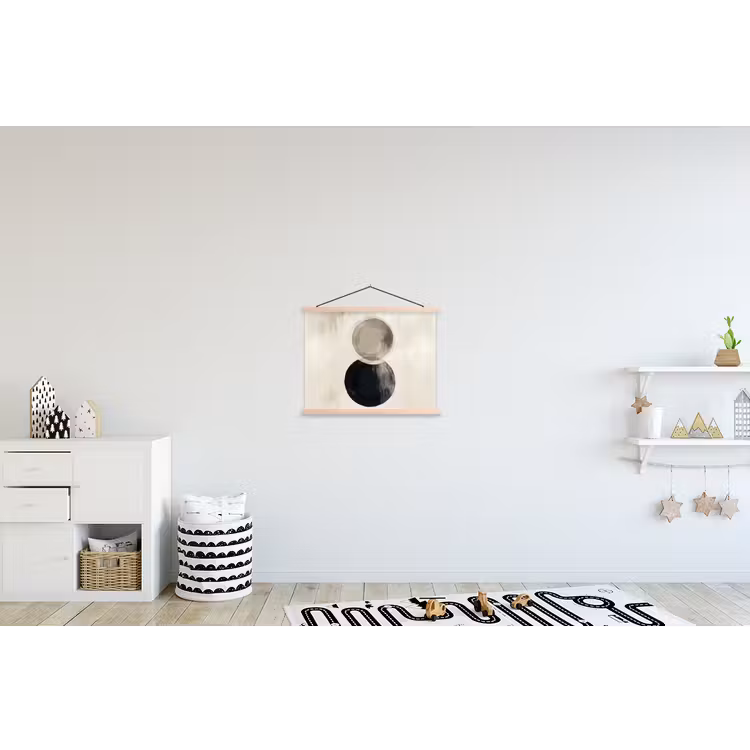 Cirkels - Vorm - Beige - Abstract textielposter latten blank klein -kinderkamer
