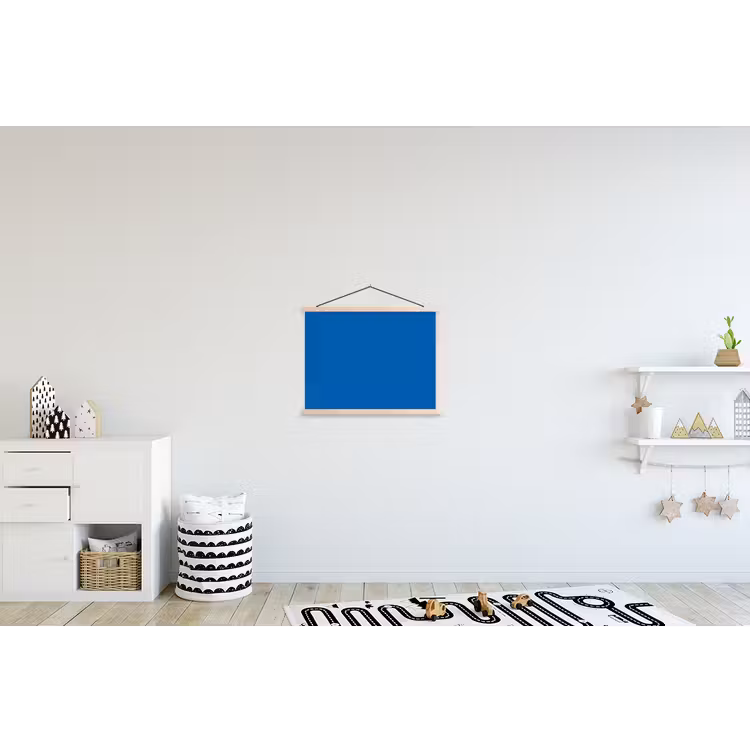 Classic - Azure - Blauw textielposter latten blank klein 122 -kinderkamer