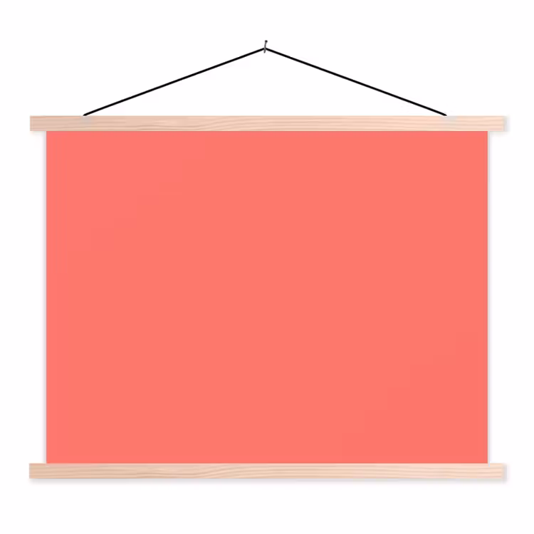 Coral - Punch - Koraal textielposter latten blank klein 122 -3d