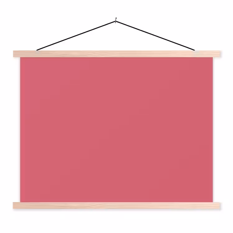 Crimson - Rose - Roze textielposter latten blank klein 122 -3d