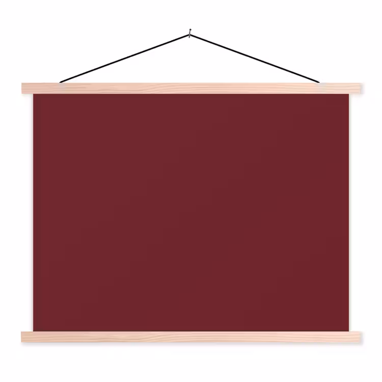 Dark - Garnet - Rood textielposter latten blank klein 122 -3d