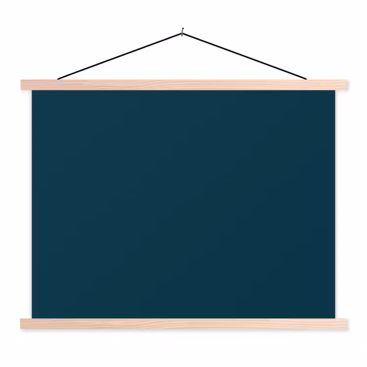 Dark - Indigo - Blauw textielposter latten blank klein 122 -3d