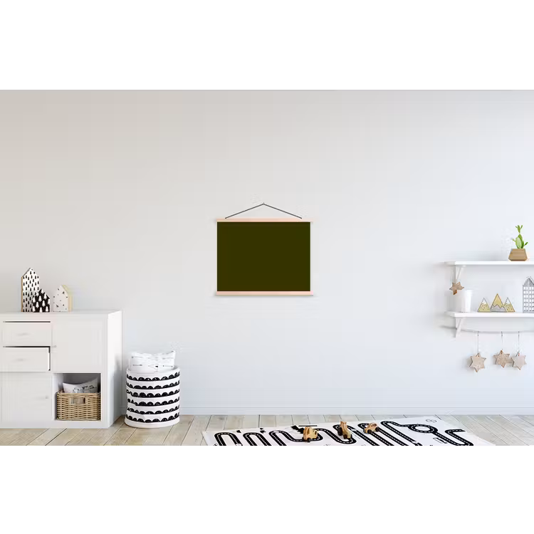Dark - Olive - Groen textielposter latten blank klein 122 -kinderkamer