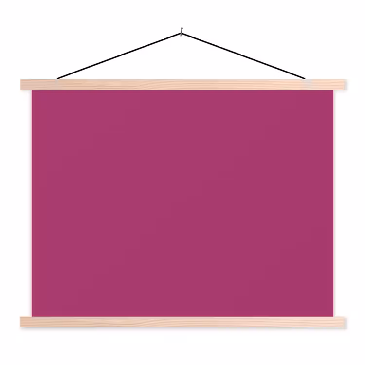 Deep - Magenta - Paars textielposter latten blank klein 122 -3d