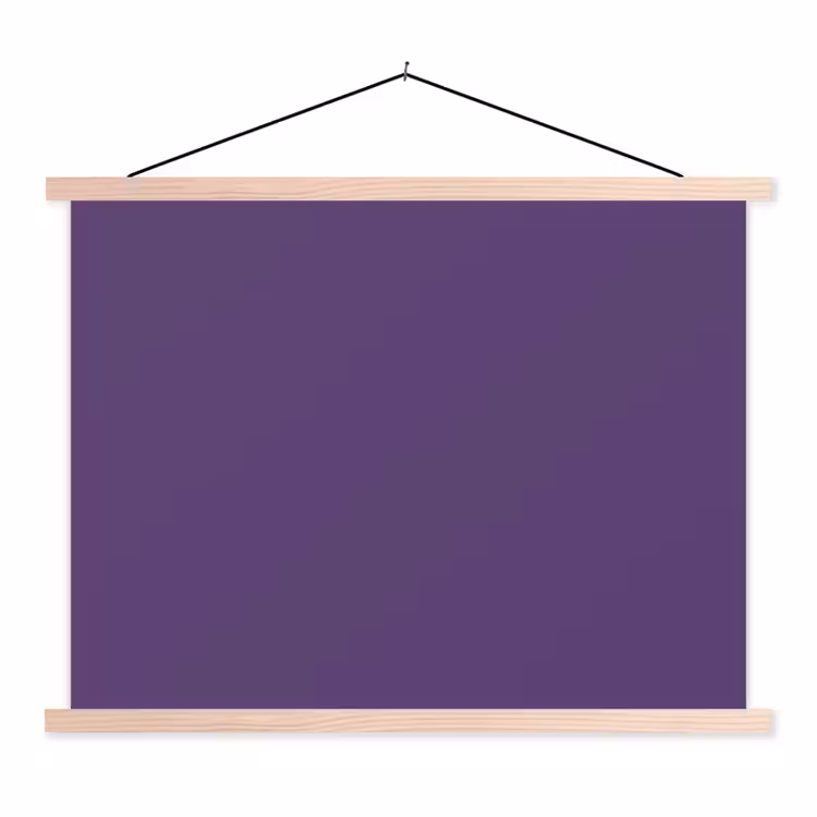 Deep - Plum - Paars textielposter latten blank klein 122 -3d