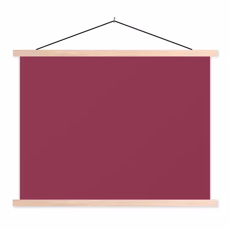 Deep - Rasberry - Rood textielposter latten blank klein 122 -3d
