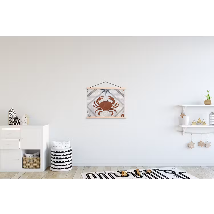 Dier - Mozaïek - Zee - Klassiek - Bruin textielposter latten blank klein -kinderkamer