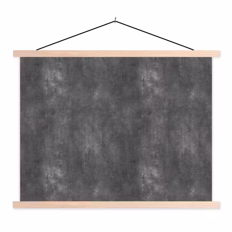 Donkergrijs - Ruw - Beton textielposter latten blank klein 122 -3d