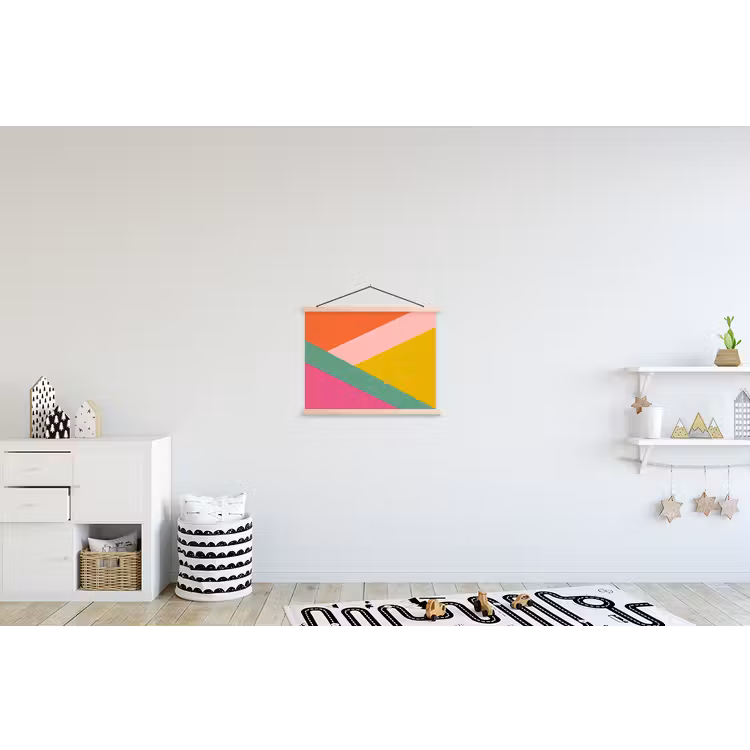 Driehoeken - Kleurrijk - Abstract textielposter latten blank klein -kinderkamer