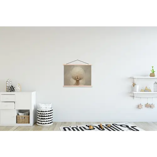 Dromerig - Beige - Paardenbloemzaadjes textielposter latten blank klein -kinderkamer