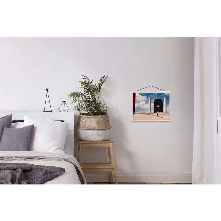 Schoolplaat - Droom - Woestijn - Oog - Droom - Woestijn - Oog textielposter latten blank klein