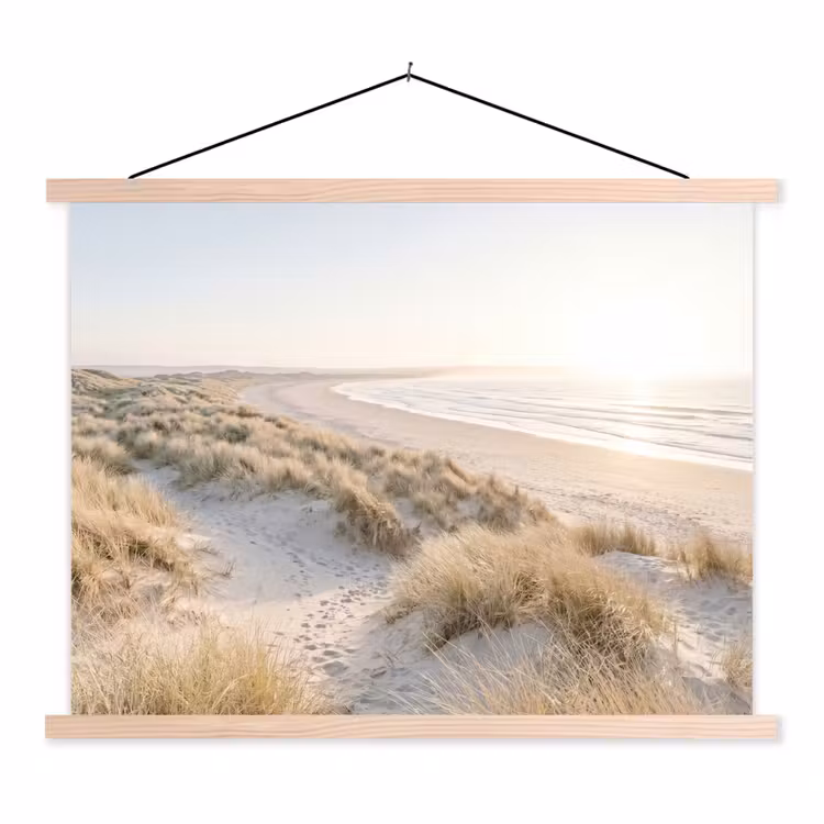Duinen - Strand - Beige textielposter latten blank klein -3d