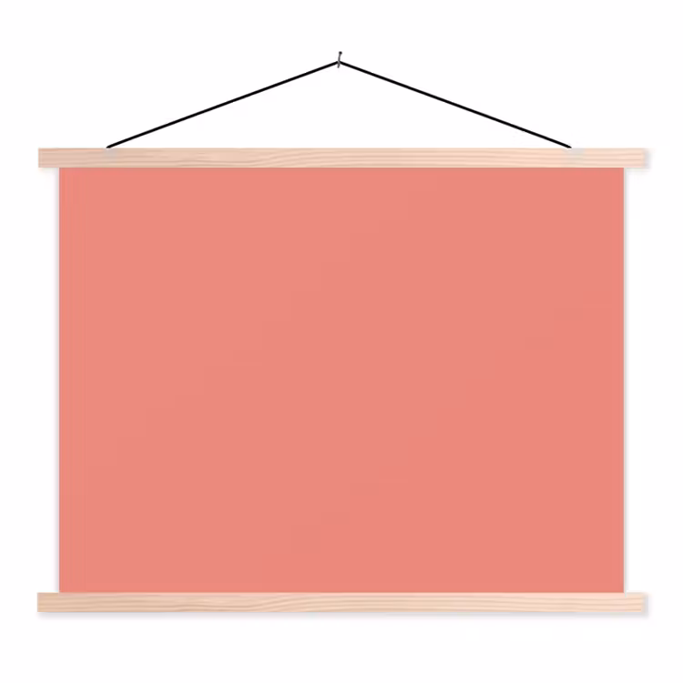 Dusty - Peach - Koraal textielposter latten blank klein 122 -3d