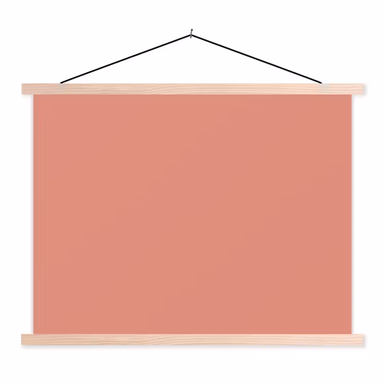 Earthy - Rose - Koraal textielposter latten blank klein 122 -3d