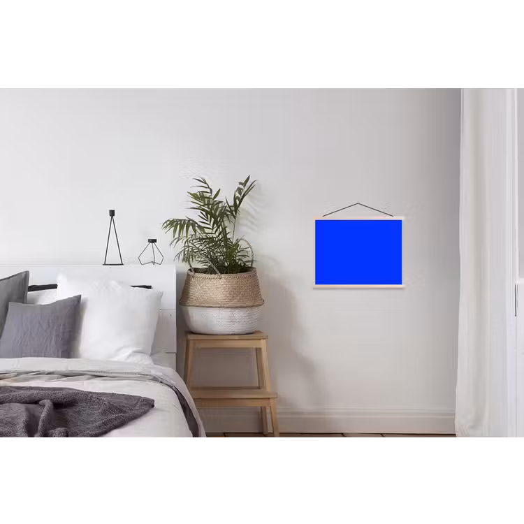 Electric - Blue - Blauw textielposter latten blank klein 122 -woonkamer