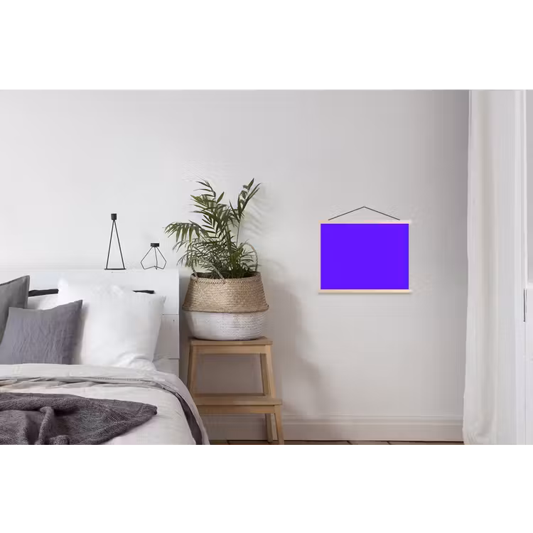 Electric - Indigo - Paars textielposter latten blank klein 122 -woonkamer