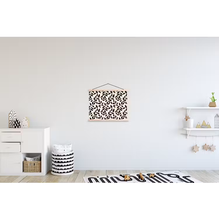 Elegant - Patroon - Zwart - Beige textielposter latten blank klein 122 -kinderkamer