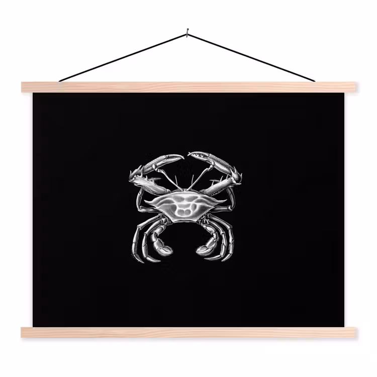 Ernst Haeckel - Tuinposter zwart wit - Tuin - Oude meesters - Vintage textielposter latten blank klein -3d